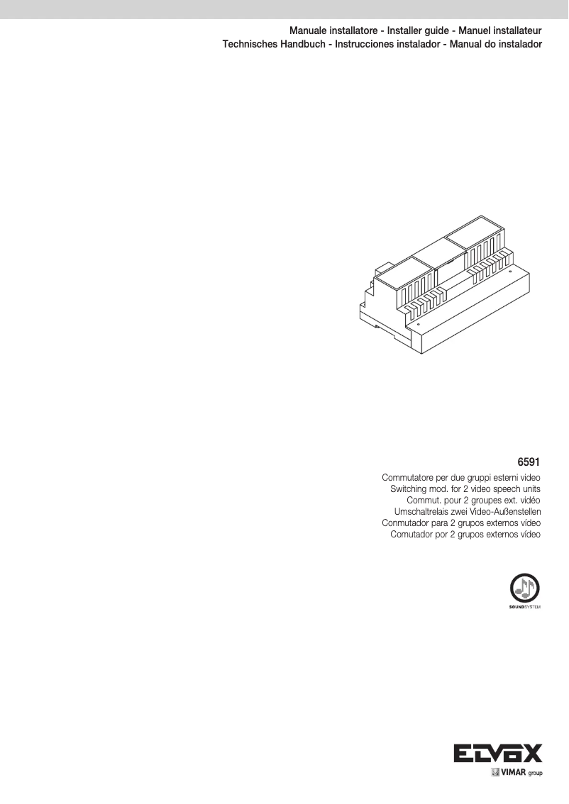 Page n°1 - Manuel utilisateur Vimar ELVOX 6591