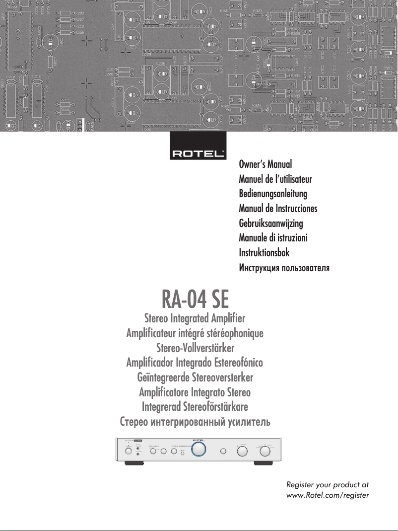 Page 1 de la notice Manuel utilisateur Rotel RA-04SE