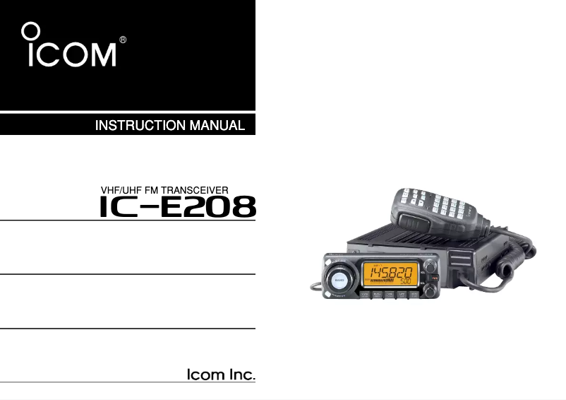 Page n°1 - Manuel utilisateur ICOM IC-E208