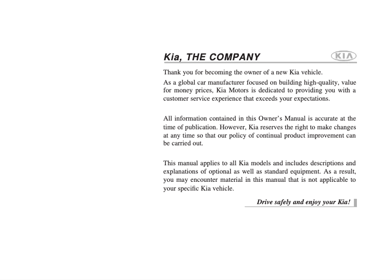 Page 1 de la notice Manuel utilisateur Kia Sedona (2014)