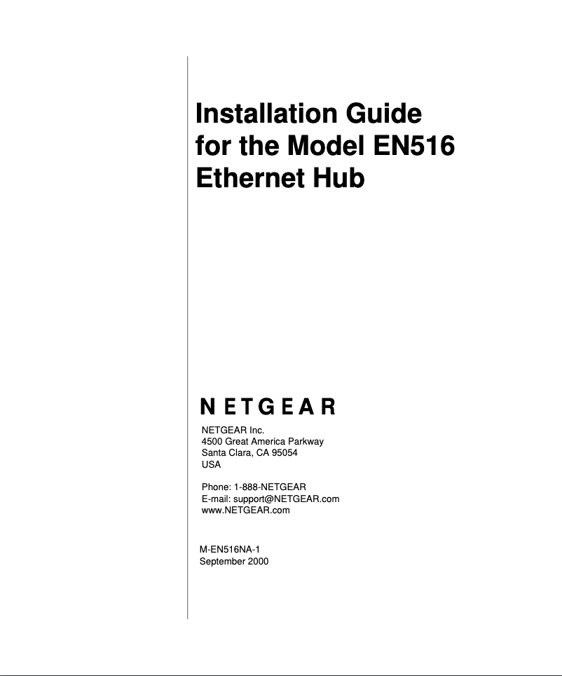 Page n°1 - Manuel utilisateur Netgear EN524