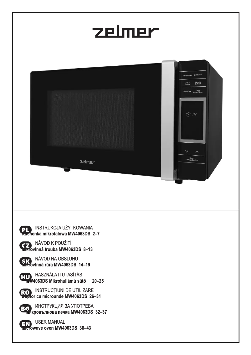 Image de la première page du manuel de l'appareil MW4063DS