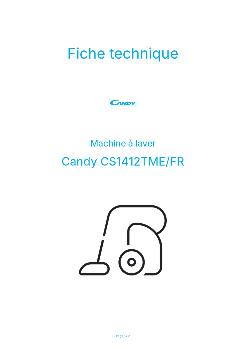 Image de la première page du manuel de l'appareil CS1412TME/FR