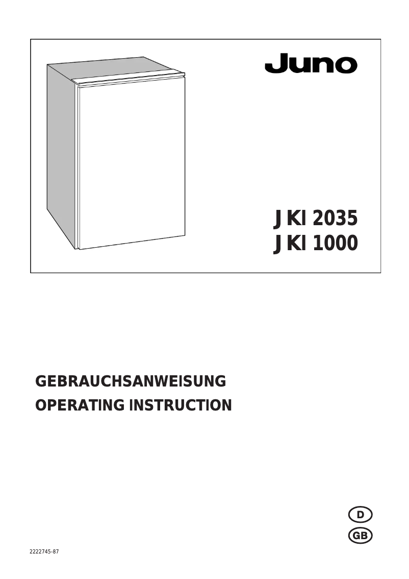 Page 1 de la notice Manuel utilisateur Juno JKI1000