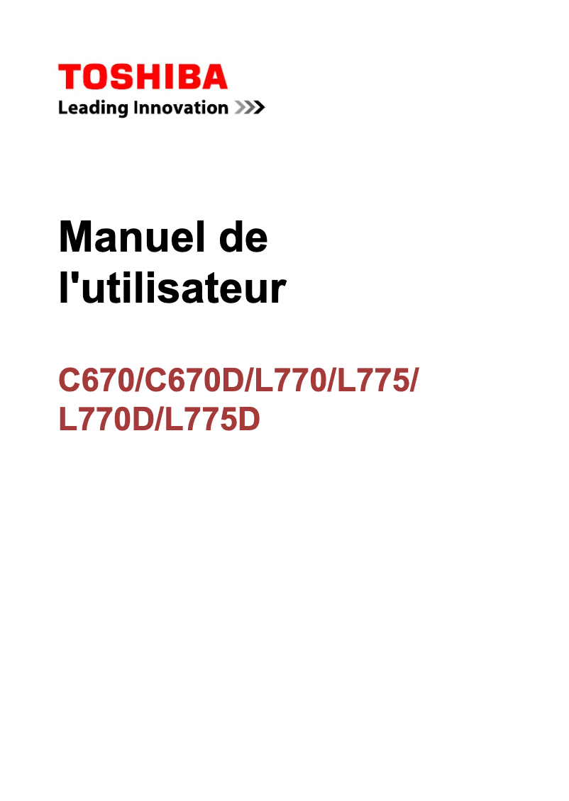Image de la première page du manuel de l'appareil Satellite L775D
