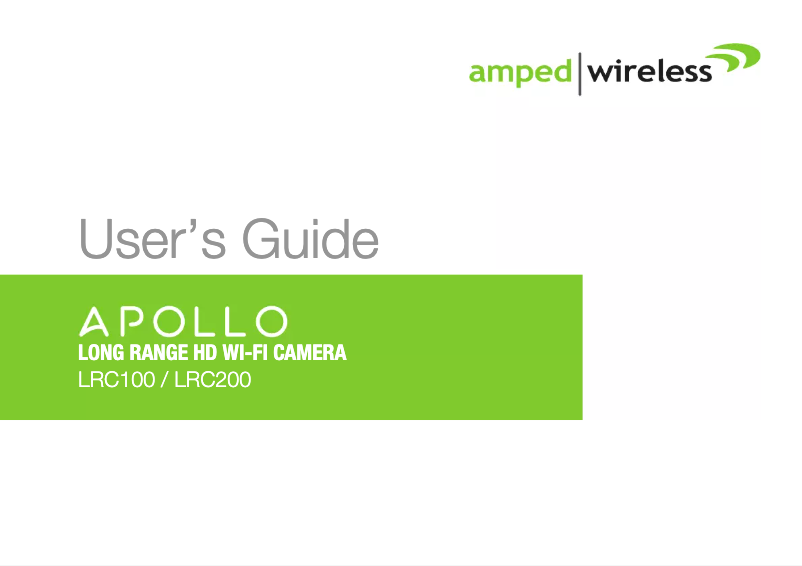 Page n°1 - Manuel utilisateur Amped Wireless Apollo LRC200