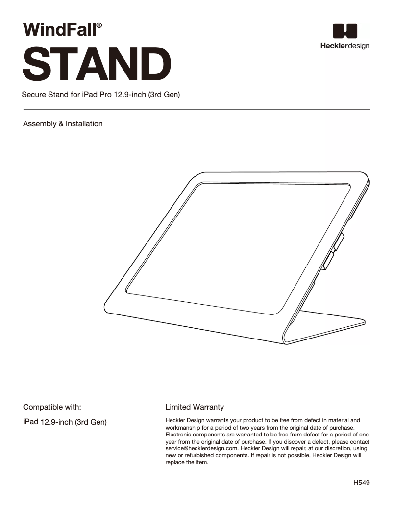 Page n°1 - Manuel utilisateur Heckler Design H549-BG