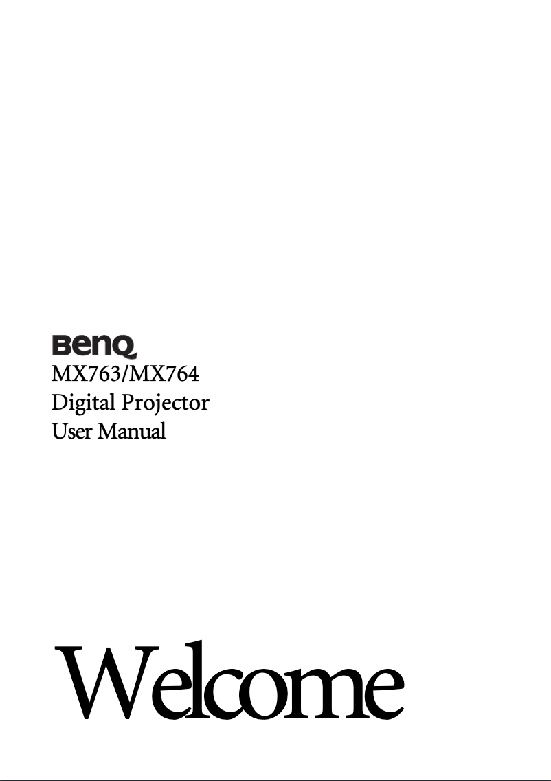 Page n°1 - Manuel utilisateur BenQ MX763