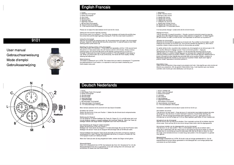 Page n°1 - Manuel utilisateur Davis 9101