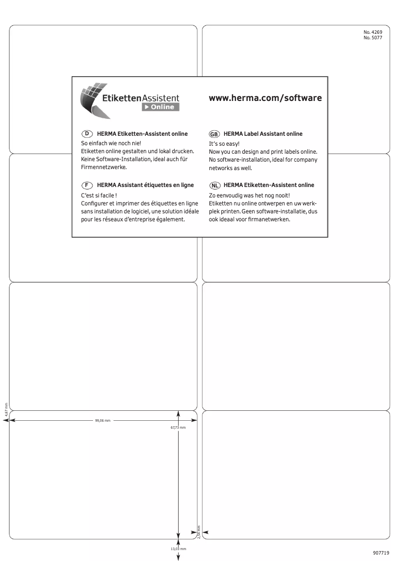 Page n°1 - Manuel utilisateur Herma 5077