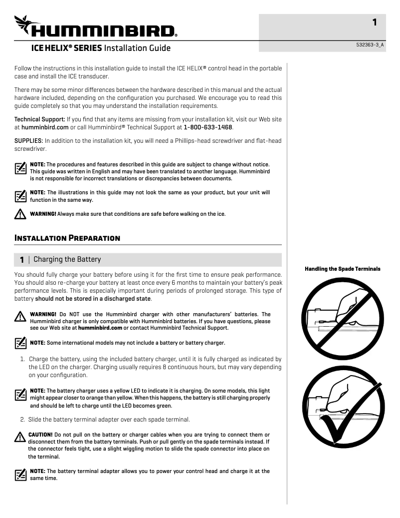 Imagen de la primera página del manual del dispositivo ICE HELIX 7 CHIRP GPS G2