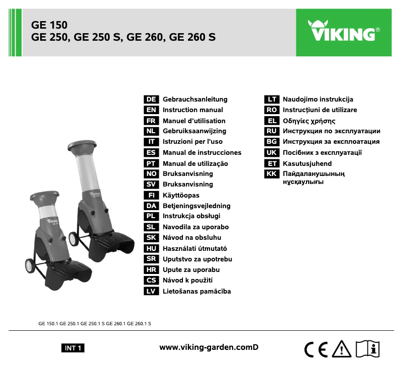 Page n°1 - Manuel utilisateur Viking GE 250