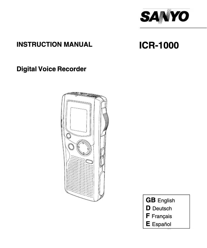 Image de la première page du manuel de l'appareil ICR-1000