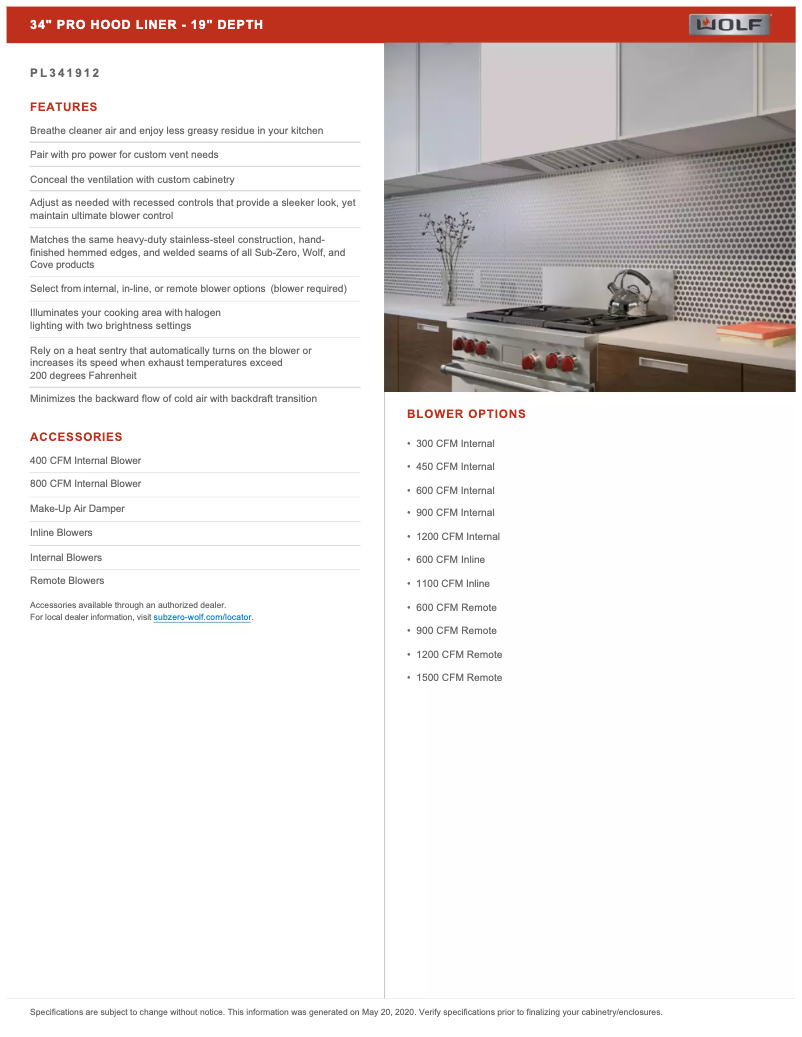 Page 1 de la notice Manuel utilisateur Wolf PL341912