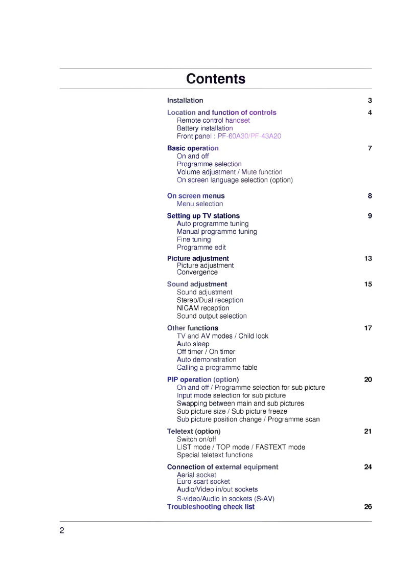 Page 1 de la notice Manuel utilisateur LG PF-52A70