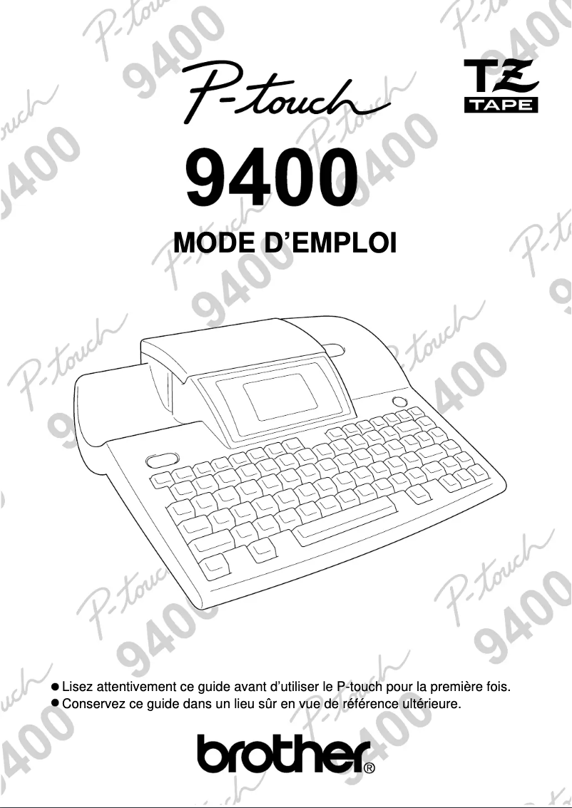 Page n°1 - Manuel utilisateur Brother P-touch PT-9400
