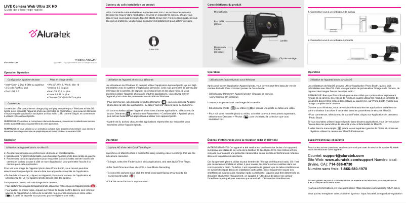 Page n°1 - Manuel utilisateur Aluratek AWC2KF