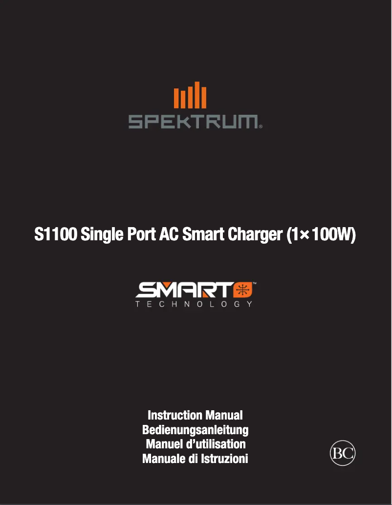 Page n°1 - Manuel utilisateur Spektrum S1100