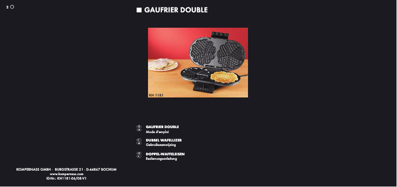 Page 1 de la notice Manuel utilisateur Bifinett KH 1181