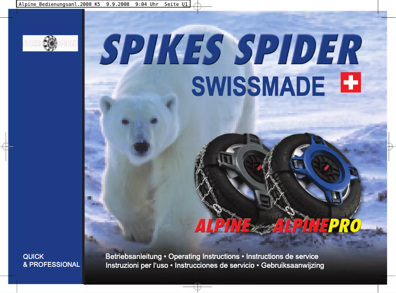 Page 1 de la notice Manuel utilisateur Spikes Spider Alpine Pro