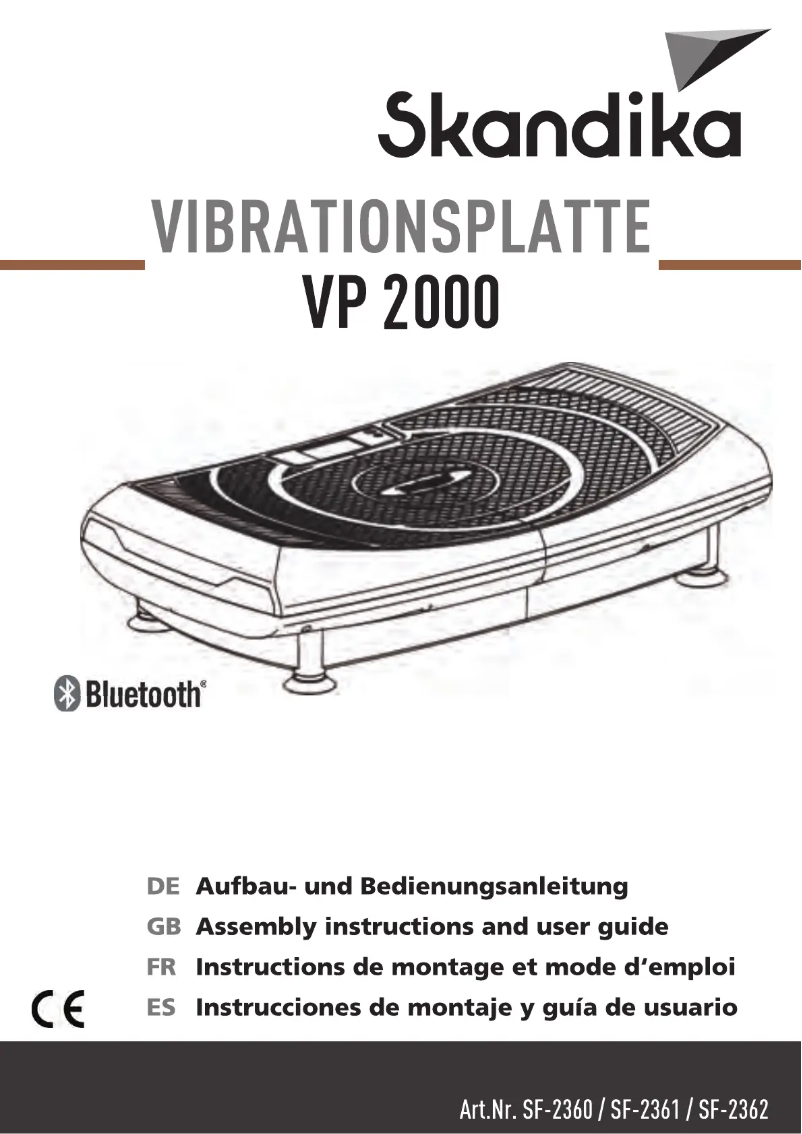 Page n°1 - Manuel utilisateur Skandika VP 2000