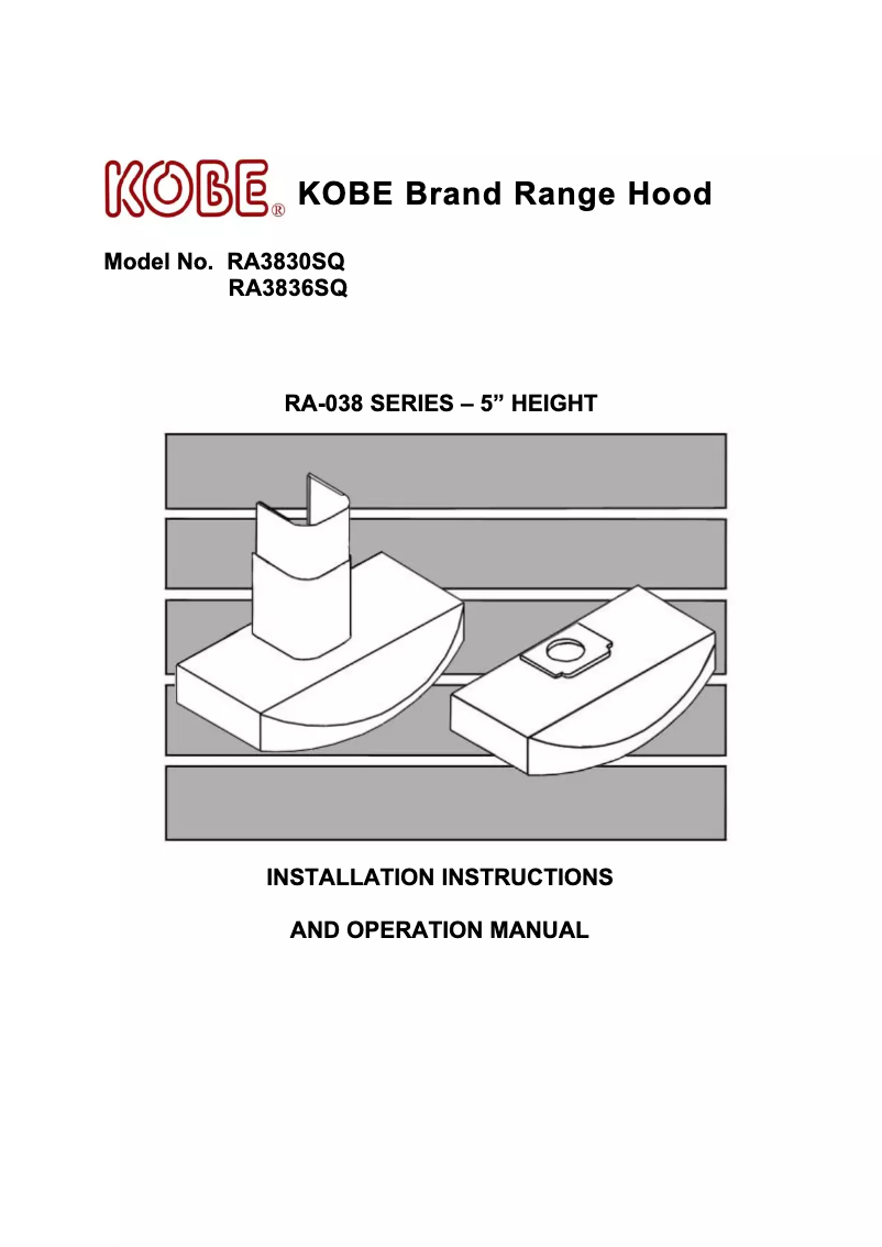 Page 1 de la notice Manuel utilisateur Kobe RA3830SQD