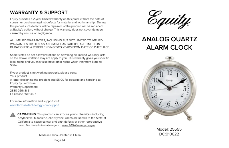 Page 1 de la notice Manuel utilisateur La Crosse Technology 25655