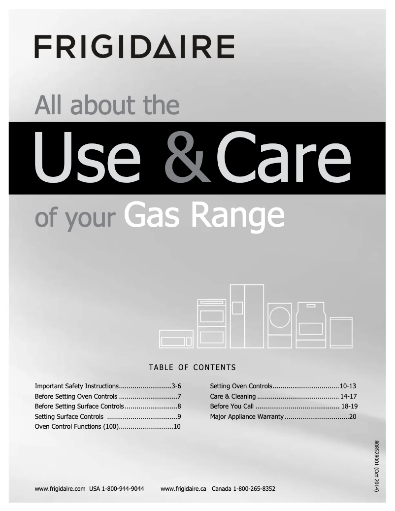 Page 1 de la notice Mode d'emploi Frigidaire FFGF3011LB