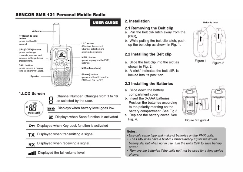 Page n°1 - Manuel utilisateur Sencor SMR 131