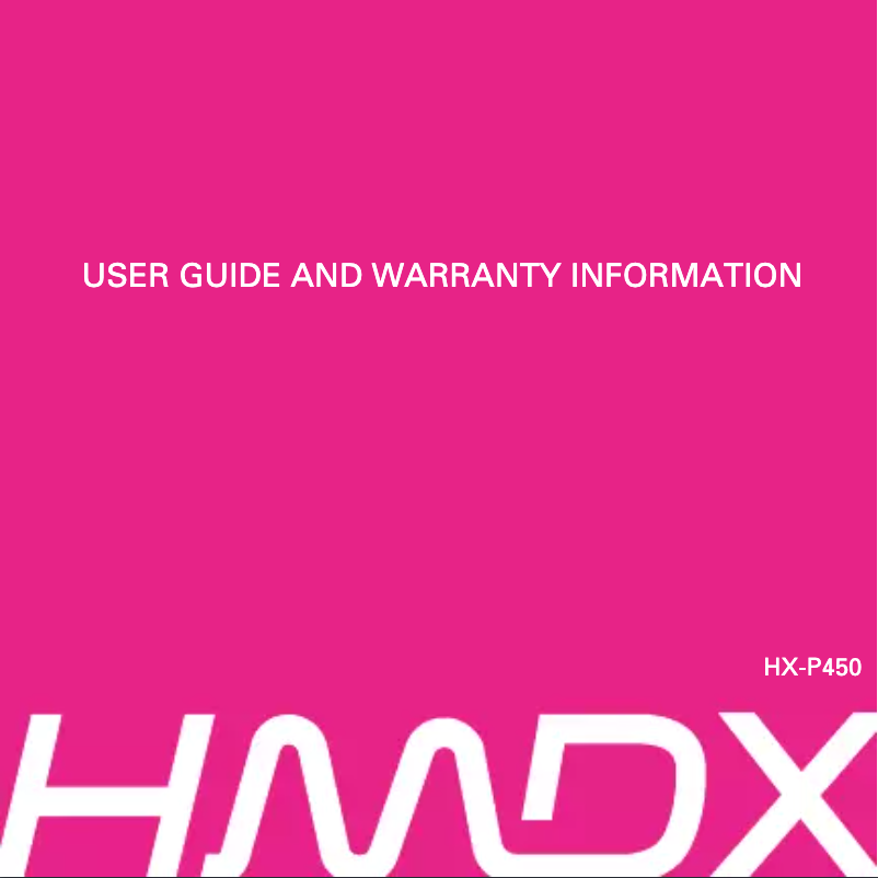 Page 1 de la notice Manuel utilisateur HMDX HX-P450
