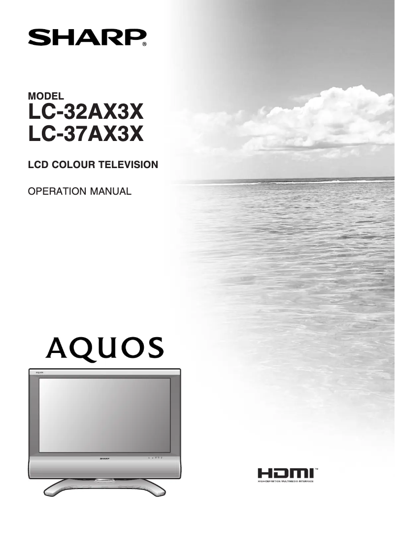 Image de la première page du manuel de l'appareil LC-32AX3X