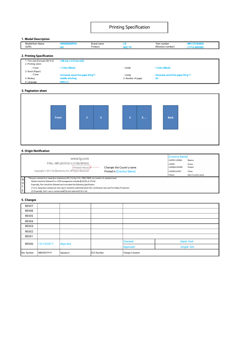 Page 1 de la notice Manuel utilisateur LG 43LK6120PTC