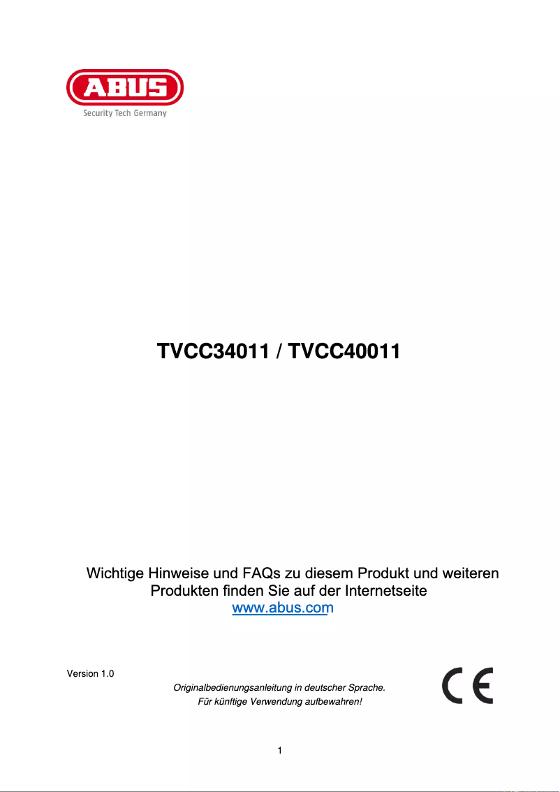 Image de la première page du manuel de l'appareil TVCC40011