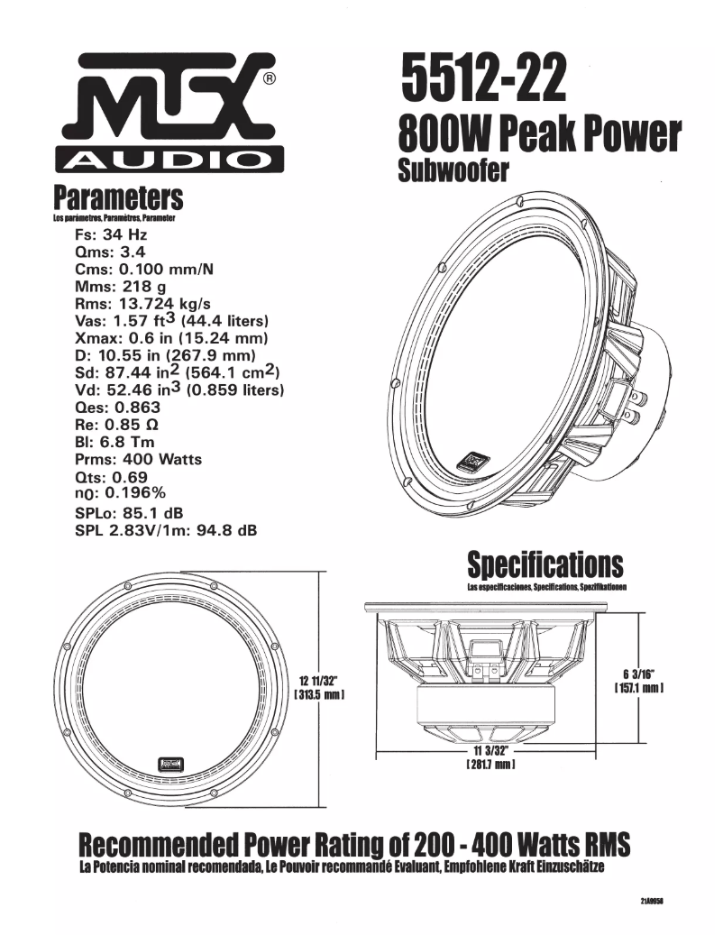 Página 1 del manual Manual de usuario MTX Audio 5512-22