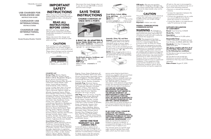 Image de la première page du manuel de l'appareil TS243X