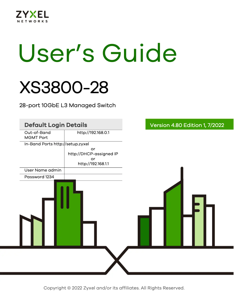 Page n°1 - Manuel utilisateur ZyXEL XS3800-28