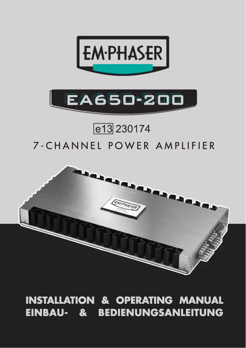 Image de la première page du manuel de l'appareil EA 650 200