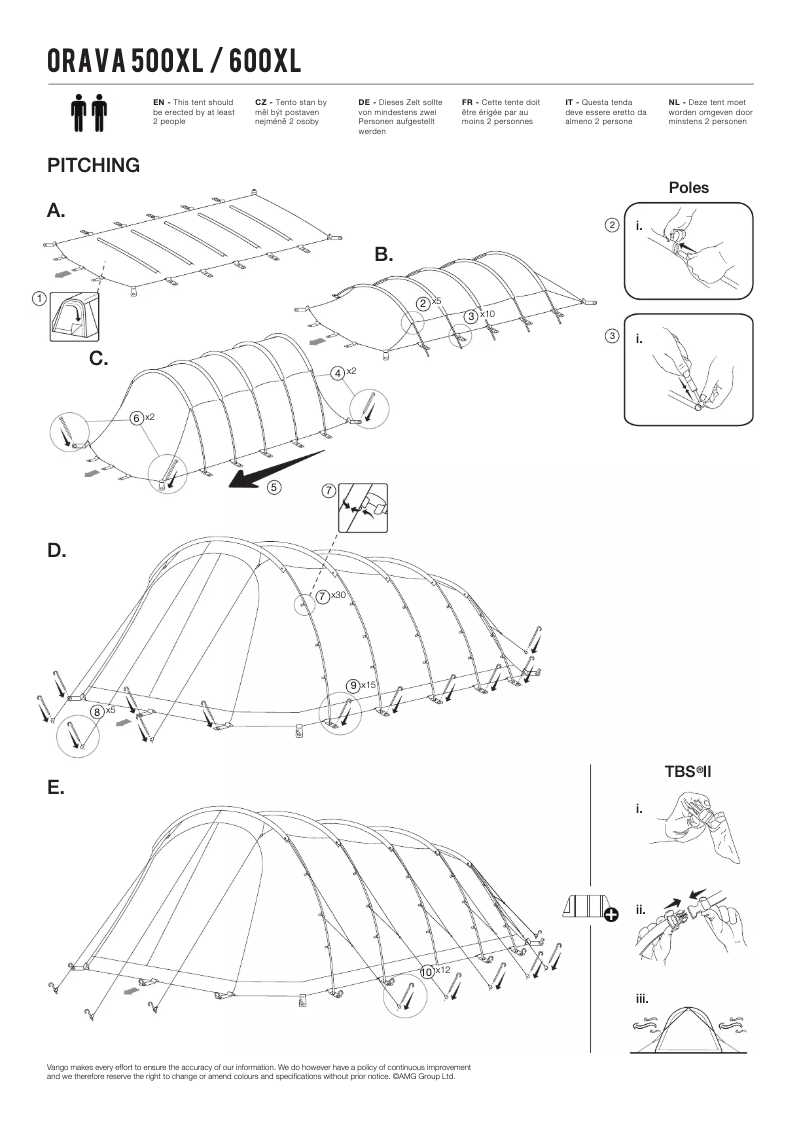 Page n°1 - Manuel utilisateur Vango Orava 500XL