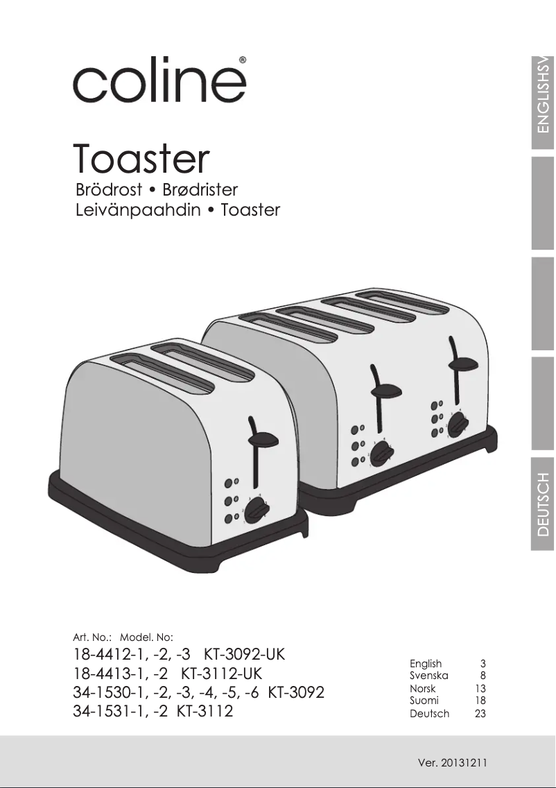 Image de la première page du manuel de l'appareil KT-3112