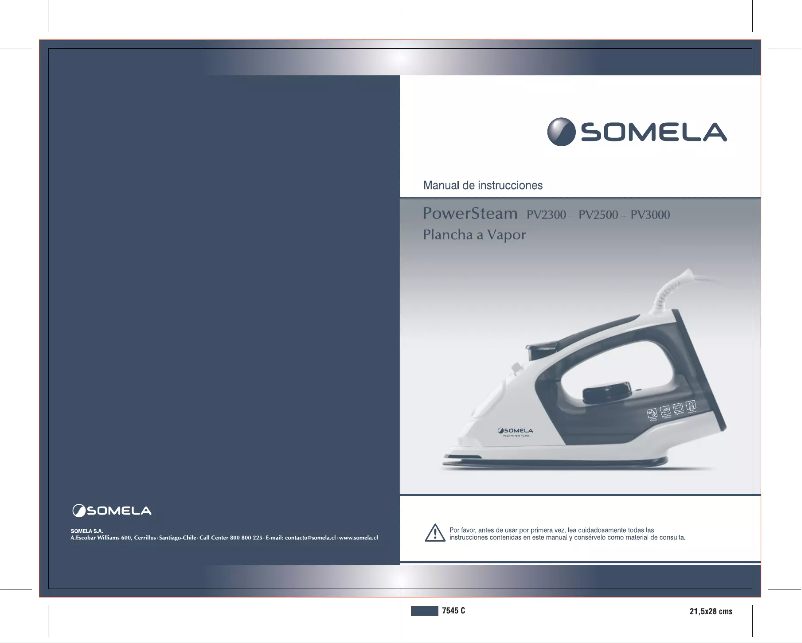 Page 1 de la notice Manuel utilisateur Somela PowerSteam PV2300