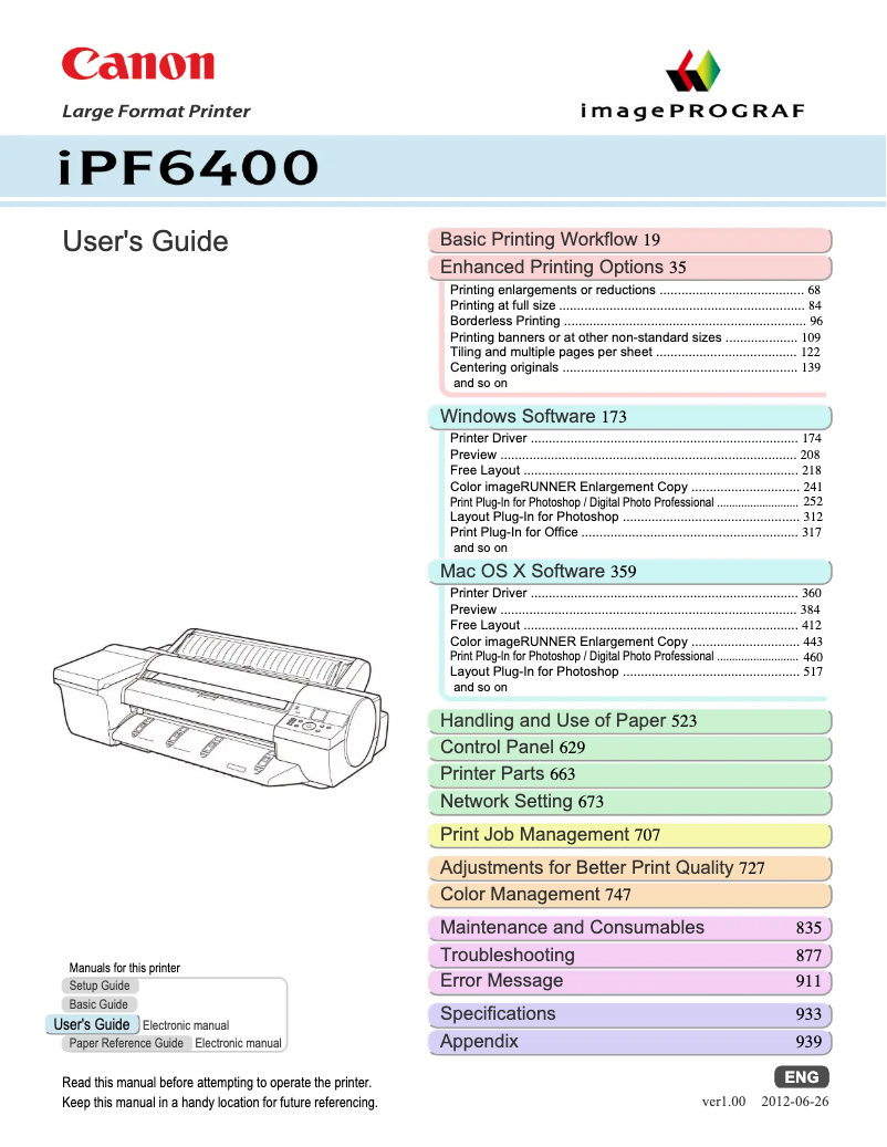 Page 1 de la notice Manuel utilisateur Canon imagePROGRAF iPF6400