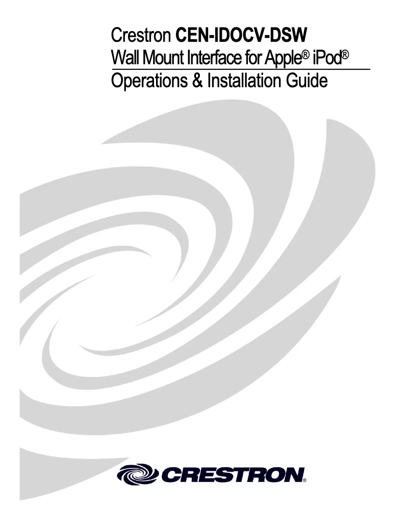 Página 1 del manual Manual de usuario Crestron CEN-IDOCV-DSW-W-T