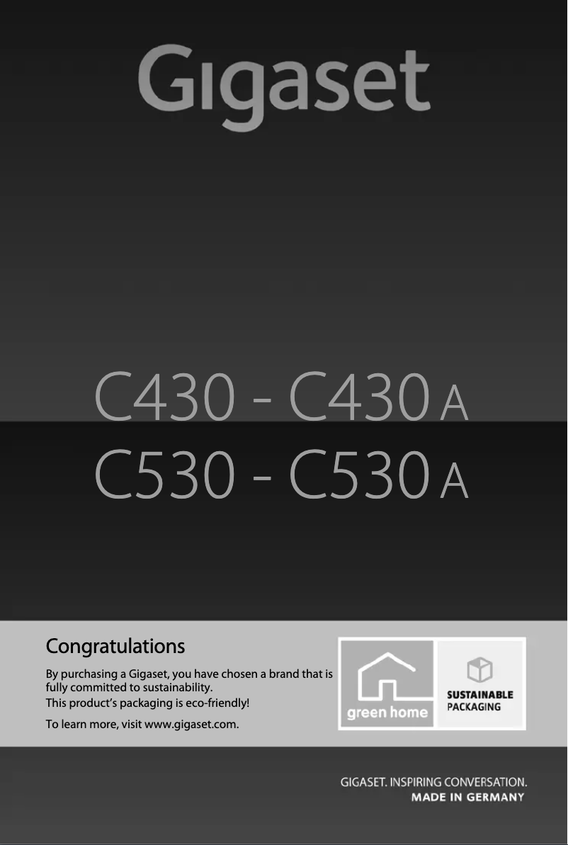 Imagen de la primera página del manual del dispositivo Gigaset C430