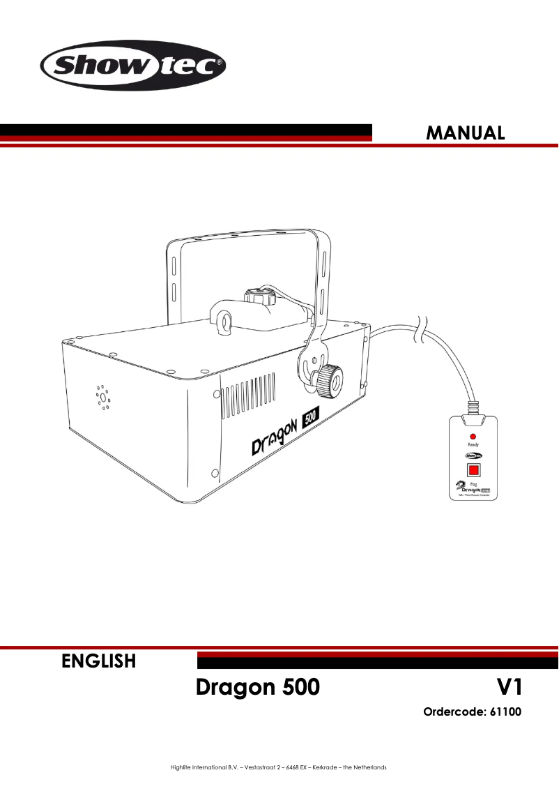 Page 1 de la notice Manuel utilisateur Showtec Dragon 500