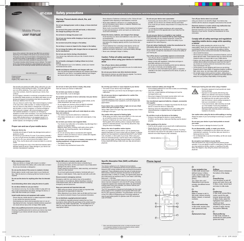 Imagen de la primera página del manual del dispositivo C3520