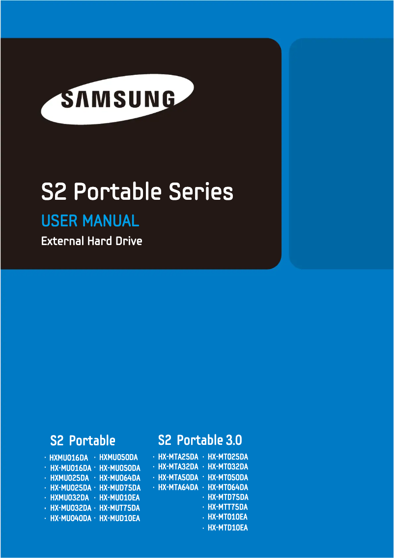 Page 1 de la notice Manuel utilisateur Samsung HX-MUD75DA S2