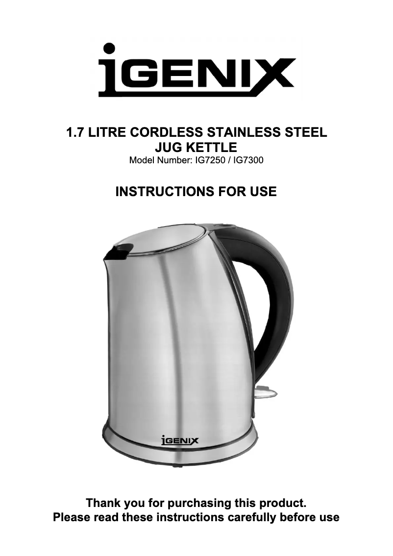 Page 1 de la notice Manuel utilisateur Igenix IG7300