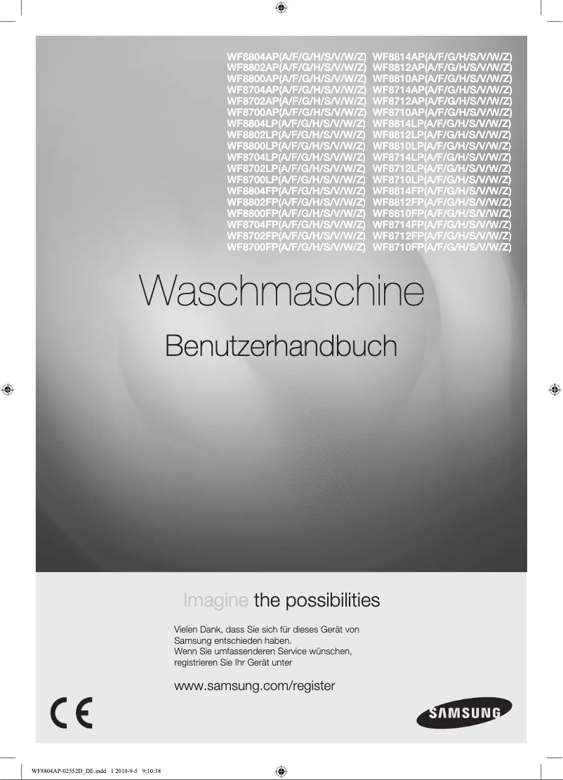 Página 1 del manual Manual de usuario Samsung WF 8704 apn