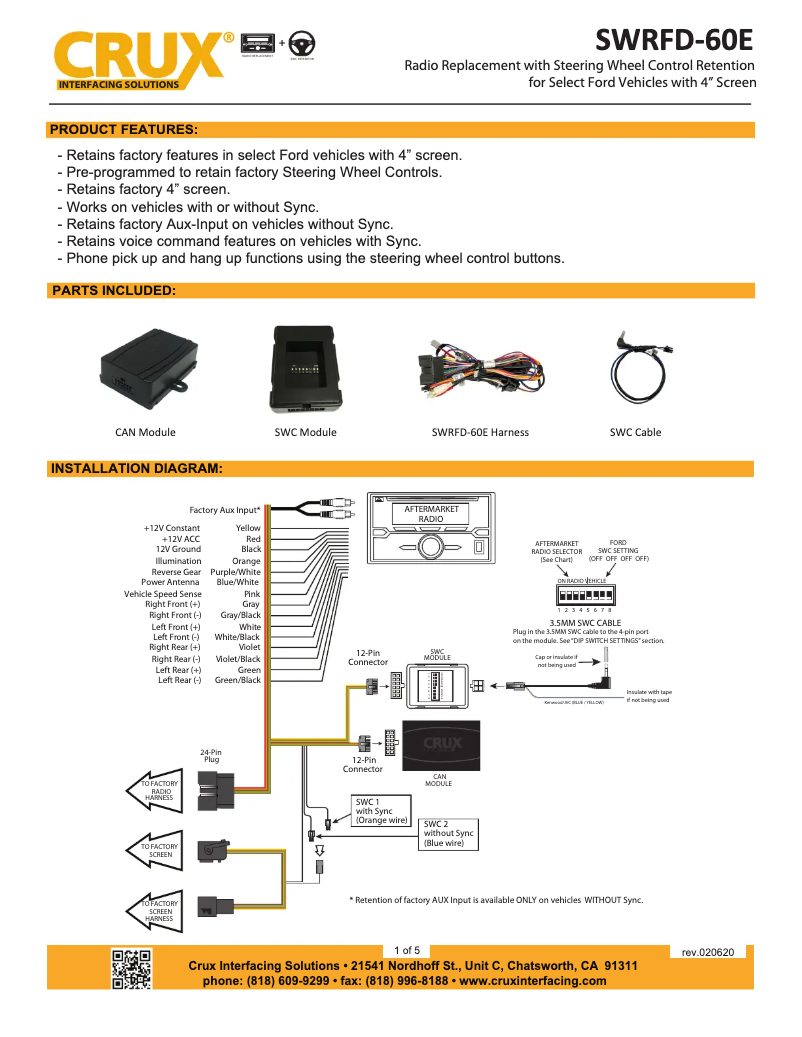 Page n°1 - Manuel utilisateur CRUX SWRFD-60E