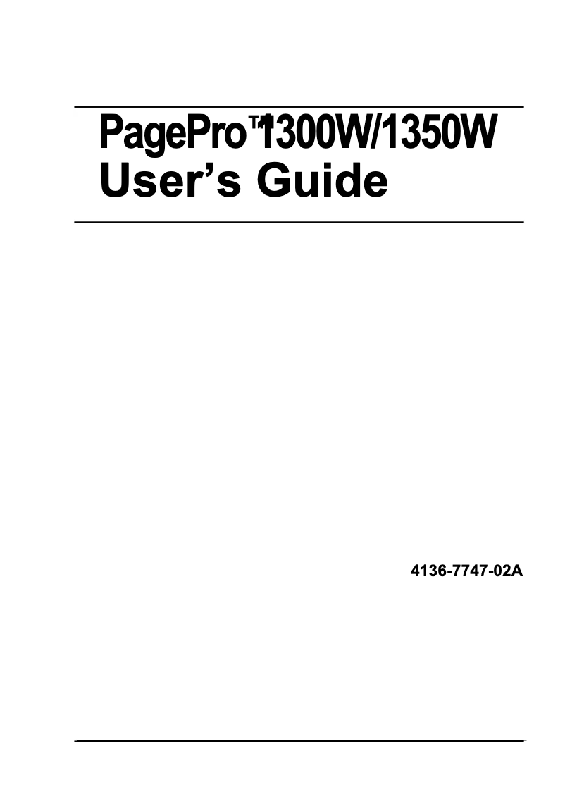 Page n°1 - Manuel utilisateur Konica Minolta PagePro 1350W